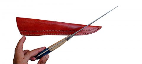 Handmade Flexible Fishing Fillet Knife J2 Steel, With Leather Sheath. Epoxy Resin slabs handle - Image 3