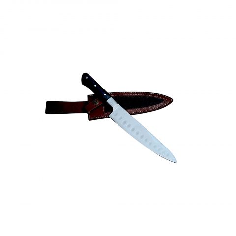 Professional Chef's Knife with Leather Sheath