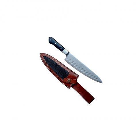 Professional Chef's Knife with Leather Sheath - Image 5