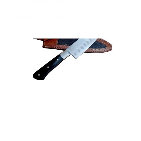 Professional Chef's Knife with Leather Sheath - Image 4