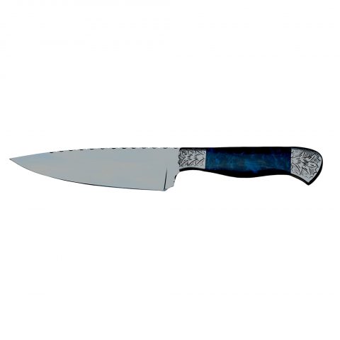 Ornate Bolster Culinary Knife Set (Blue Resin) - Image 4