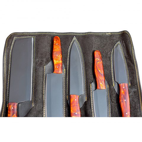 Classic Resin Handle Black Blade Chef Set (5 Piece) - Image 8