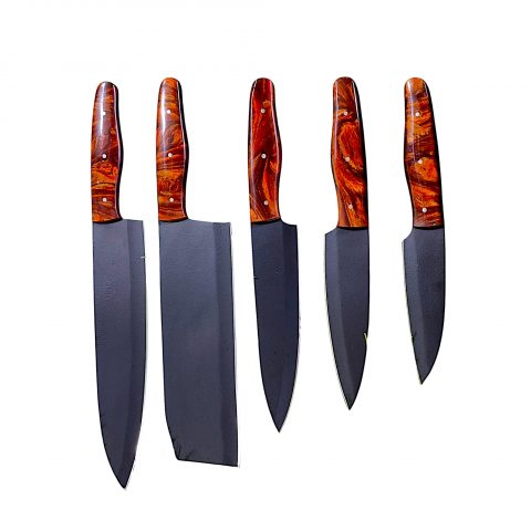 Classic Resin Handle Black Blade Chef Set (5 Piece)