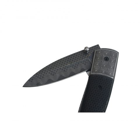 Artisan Micarta Handle Folding Knife With Leather Pouch - Image 6